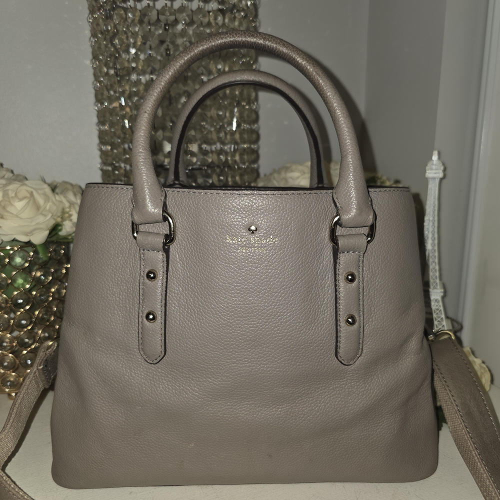 Kate Spade Gray Leather Tote Bag
